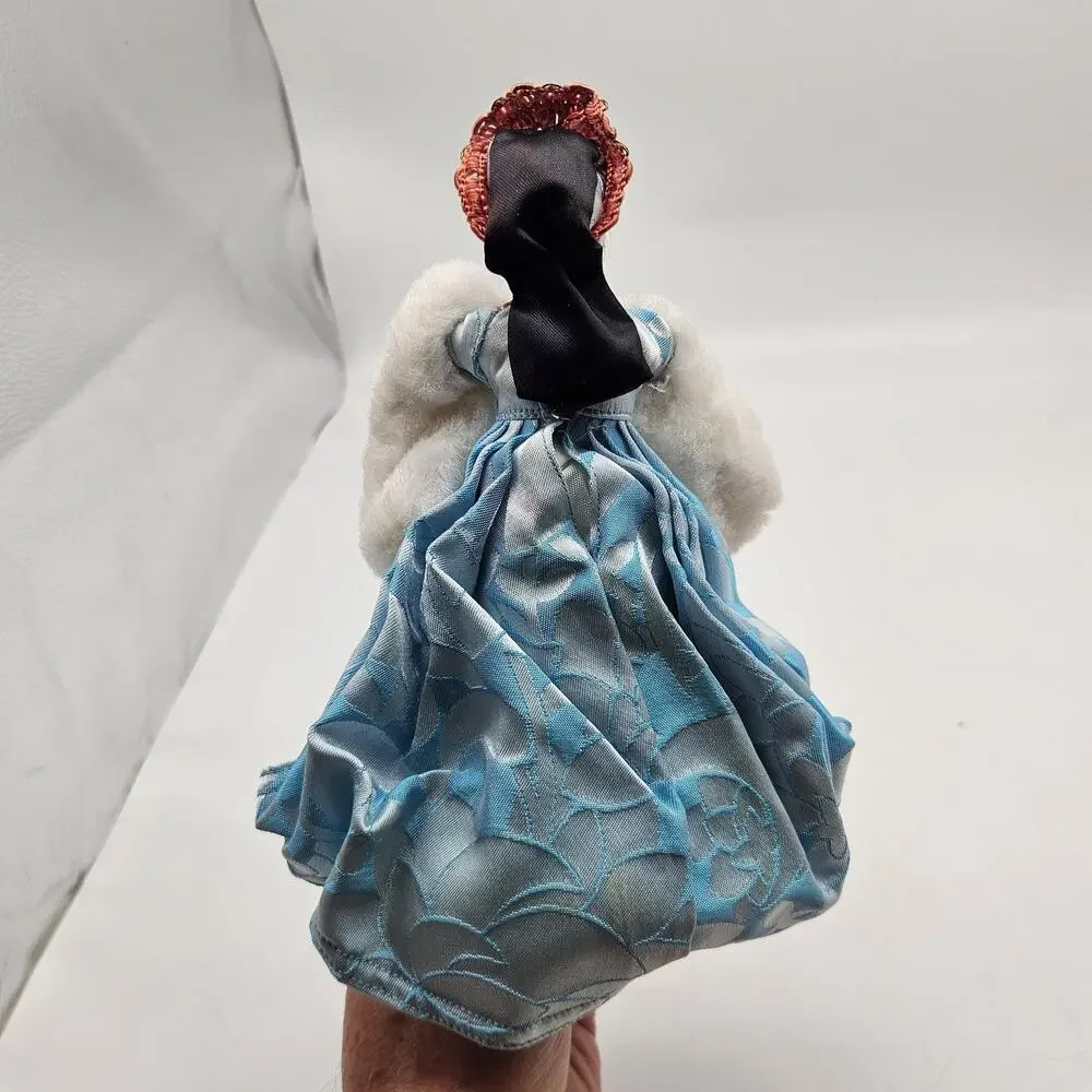 Vintage Peggy Nisbet Costume Lady Doll Blue Red Gown Fur Trim Made In‎ England